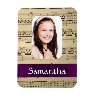Music sheet photo template magnet