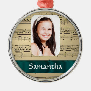 Music sheet photo template metal tree decoration