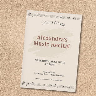 Music Sheet Recital Invitation