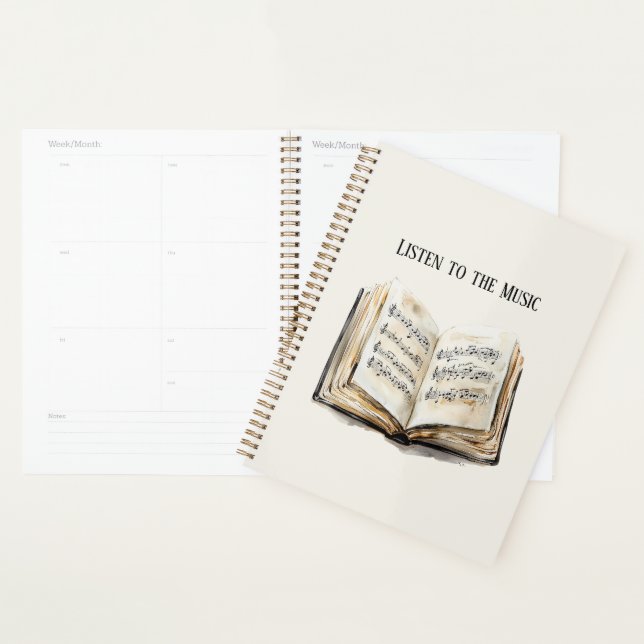 Music Sheets Black Book Planner (Display)