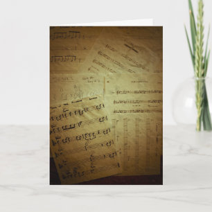 Music Sheets Collage Thank You Card