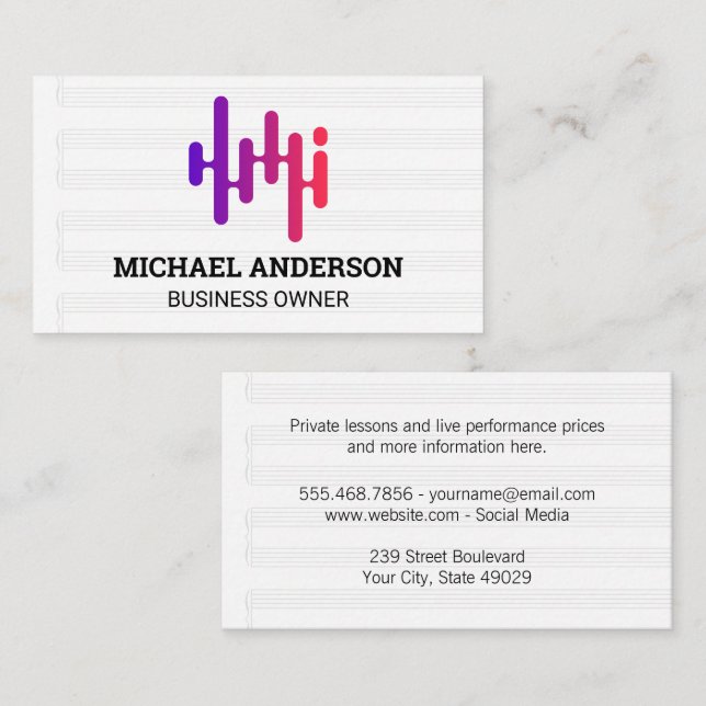 Music Sheets | Digital Logo Business Card (Front/Back)