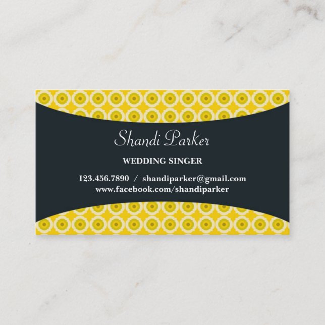 Music Singer Elegant Business Card (Front)