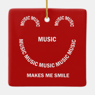 Music Smile Ceramic Ornament