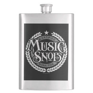 Music Snob - funny music lover Hip Flask