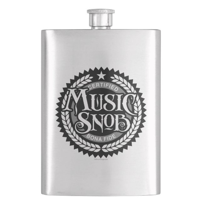 Music Snob - funny music lover Hip Flask (Front)