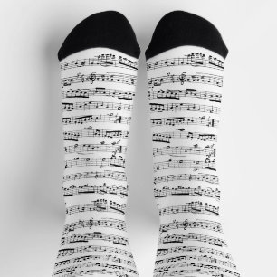 Music Socks - Musical Notes Pattern Crew Socks