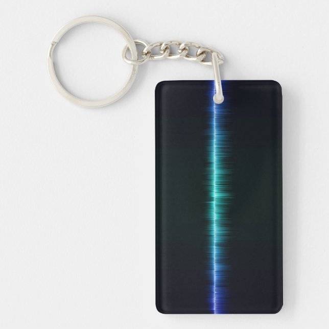 music sound waves science volume key ring (Front)