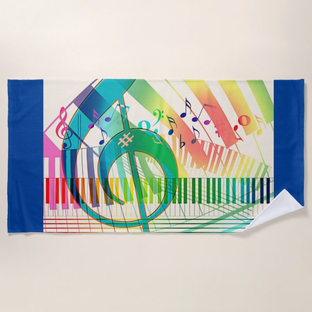 Music, sounds, joy beach towel (Front)