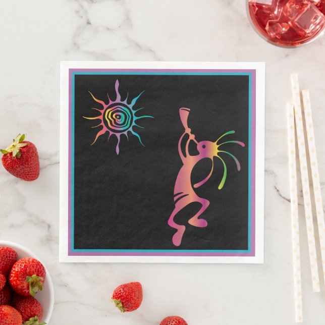 Music Southwestern Colourful Kokopelli Napkins (Insitu)