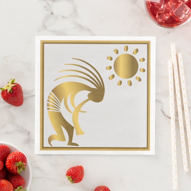 Music Southwestern Gold Kokopelli Napkins (Insitu)
