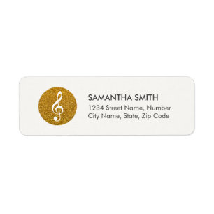 Music Sparkling Logo Address Label