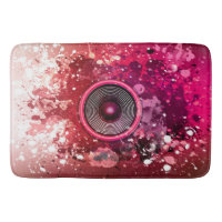 Music speaker and paint splatters