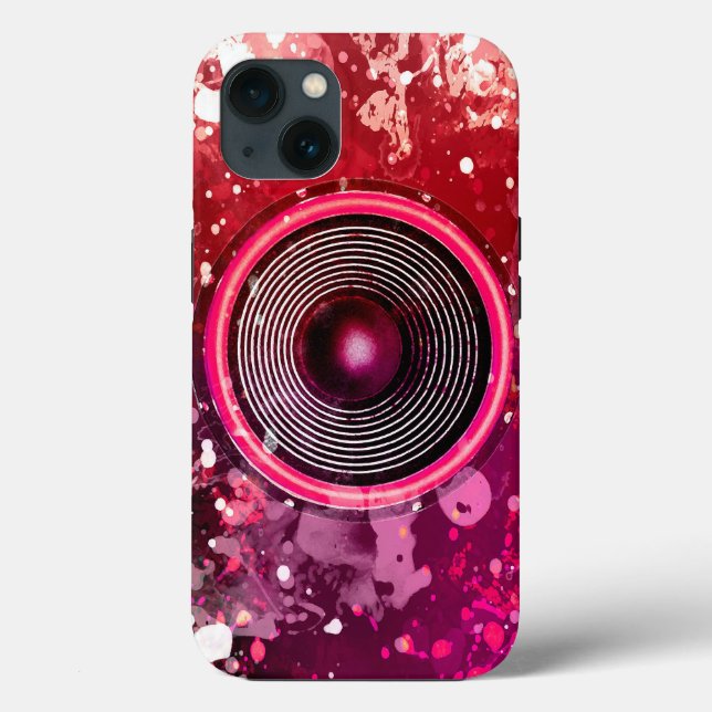 Music speaker and paint splatters Case-Mate iPhone case (Back)