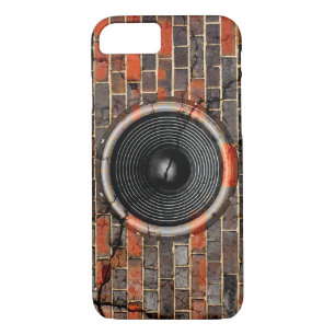 Music speaker on a cracked brick wall iPhone 8/7 case