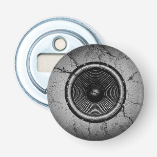 Music speaker on a cracked wall bottle opener