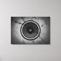 Music speaker on a cracked wall