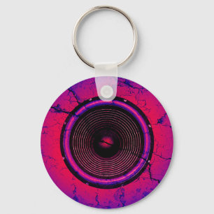 Music speaker on a cracked wall key ring