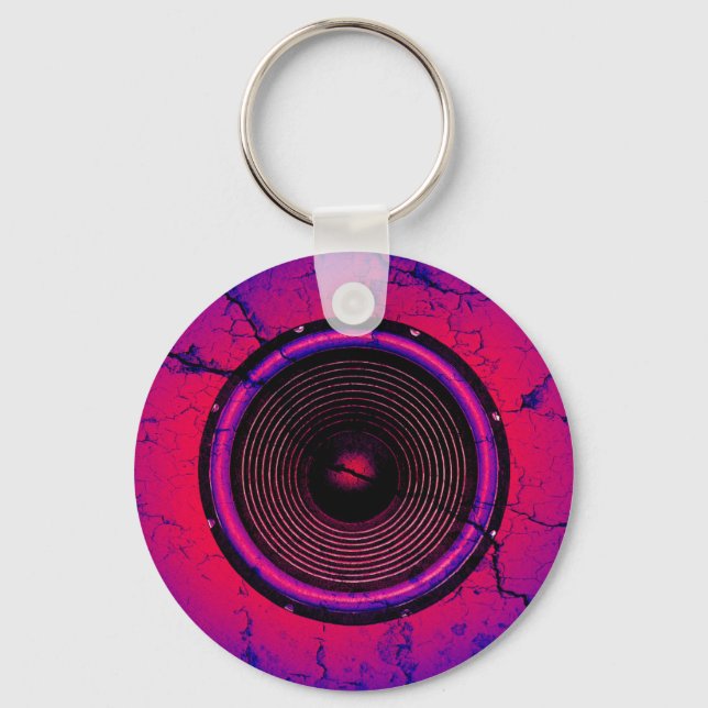 Music speaker on a cracked wall key ring (Front)