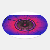 Music speaker on a cracked wall