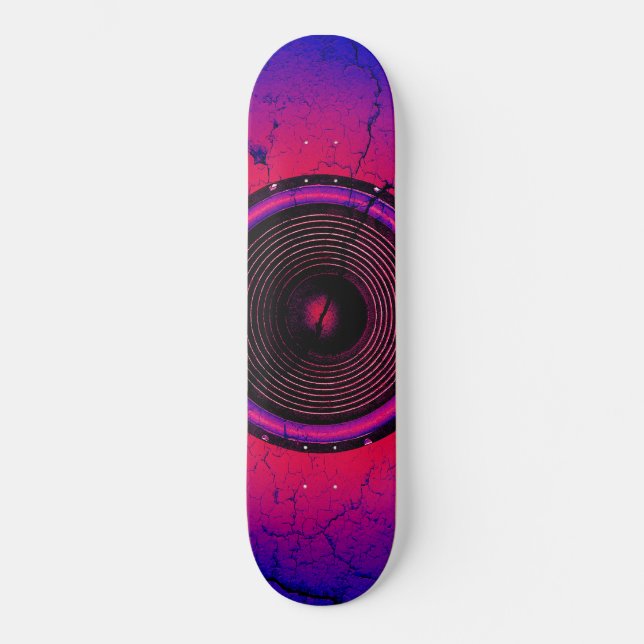 Music speaker on a cracked wall skateboard (Front)