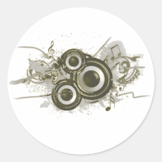 Music - Speaker Swirl Classic Round Sticker