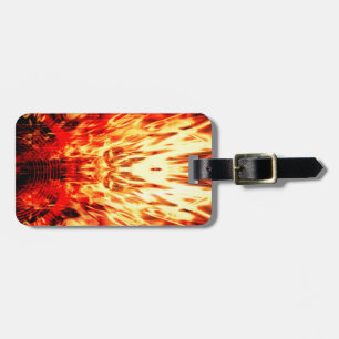 Music speaker with flames luggage tag