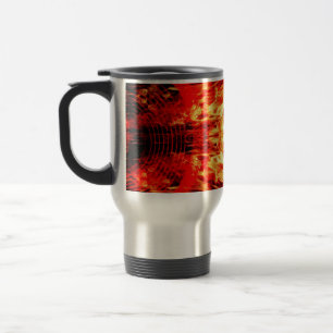 Music speaker with flames travel mug