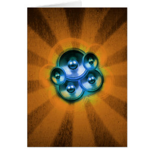 Music speakers and orange sunburst