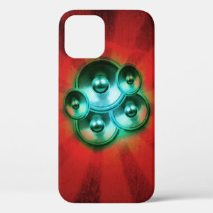 Music speakers and red sunburst Case-Mate iPhone c 12 Case