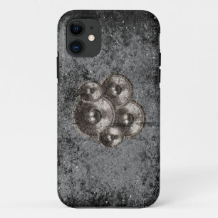 Music speakers on a concrete wall iPhone 11 case