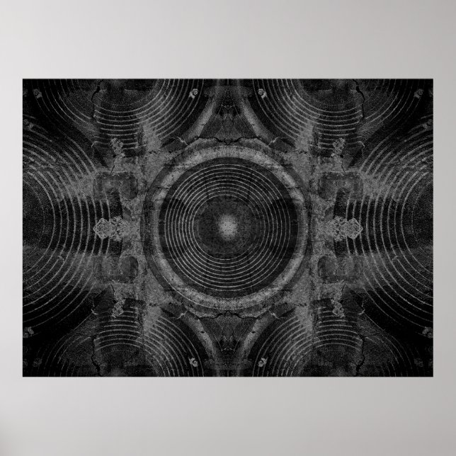 Music speakers on a cracked wall poster (Front)