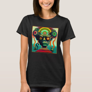 Music Speakers  Retro Trippy Psychedelic 60s Style T-Shirt