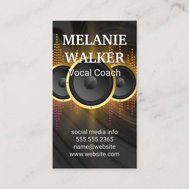 Music Speakers | Sound | Entertainment Business Card (Front)