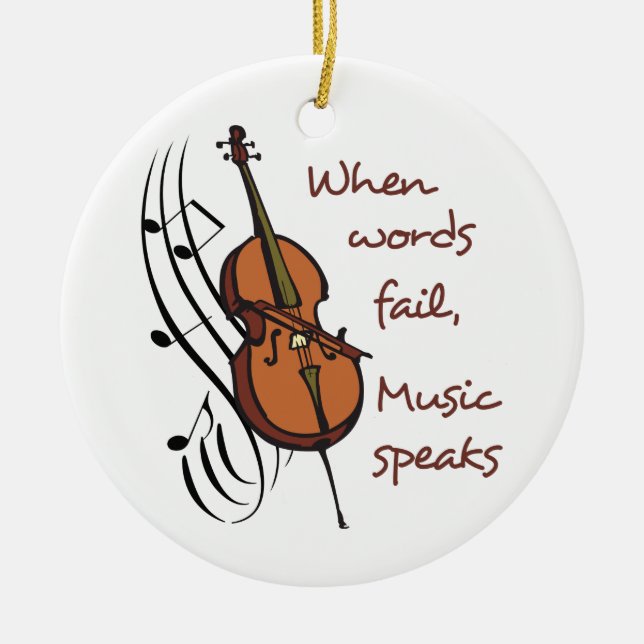 Music Speaks Ceramic Tree Decoration (Front)