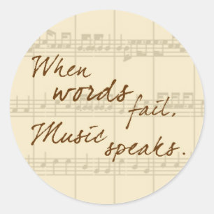 Music Speaks Classic Round Sticker