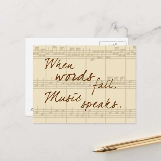 Music Speaks Postcard (Front/Back In Situ)