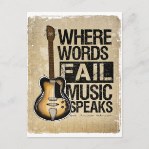 music speaks postcard