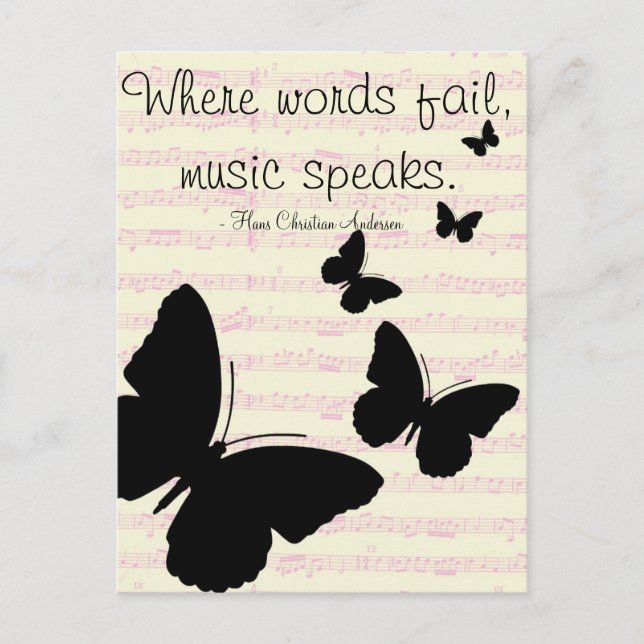 Music Speaks Quote Postcard (Front)