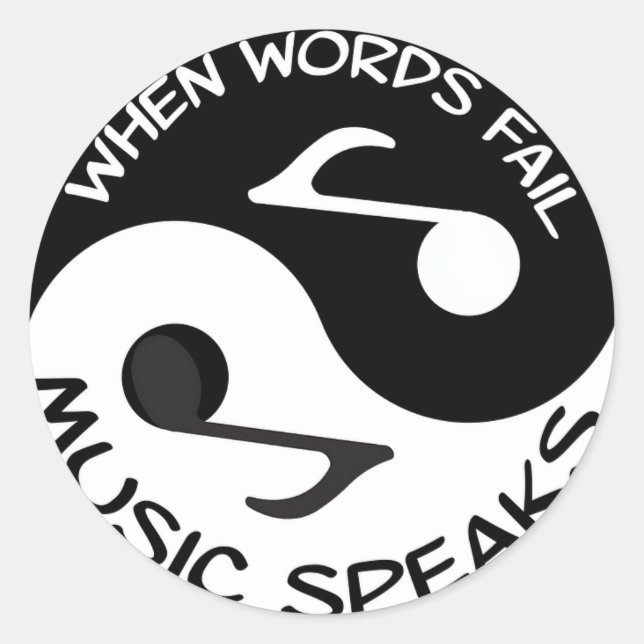 Music Speaks Round Decal Classic Round Sticker (Front)