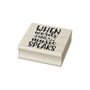 Music Speaks Rubber Stamp