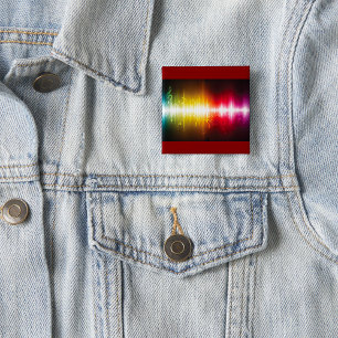 Music Spectrum Soundwave Vibrant Audio Visualiser 15 Cm Square Badge