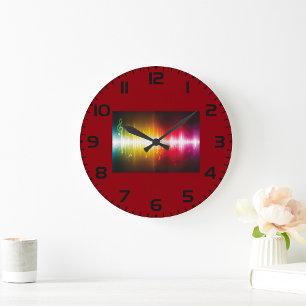 Music Spectrum Soundwave Vibrant Audio Visualiser Large Clock