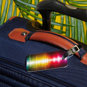 Music Spectrum Soundwave Vibrant Audio Visualiser  Luggage Tag