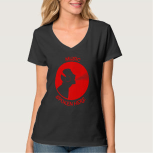 Music Spoken Here Vinyl Record Singer Red T-Shirt
