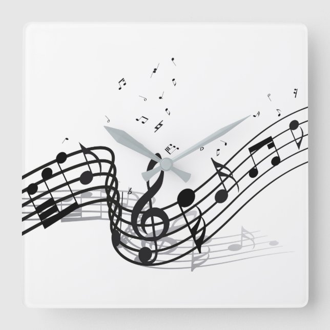 Music Square Wall Clock (Front)