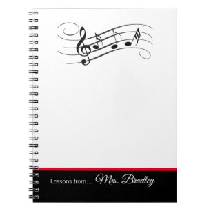 Music Staff and Notes Notepad, Music Teacher Notebook