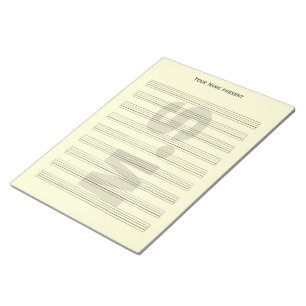 Music Staff Notepad with Watermark