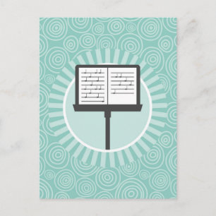 Music Stand Fun Turquoise Swirl Musician Postcard