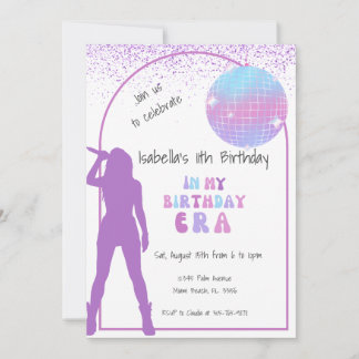 Music Star In Her Birthday Era Birthday Invitation